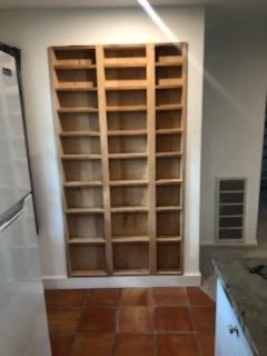Inset pantry shelves